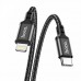 Кабель HOCO X14 Type-C - Lightning 3 метра нейлоновая оплетка черный (6931474760692)