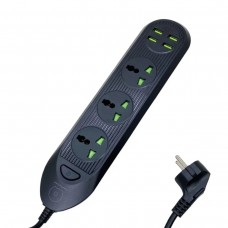 Фильтр - удлинитель сетевой WUW-C133 4 USB + 3 Socket 2500W 2 метра черный