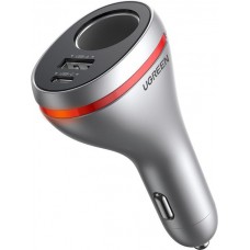 Авто адаптер удлинитель Ugreen CD204 Car Charger with Dual USB Ports Single Extension Socket 20W (60712)