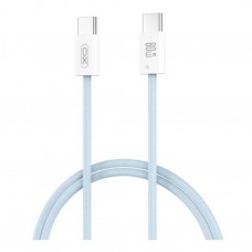 Кабель XO Woven Charge cable NB-Q273 Type-C to Type-C 60W 1 метр голубой