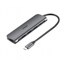Хаб адаптер Ugreen CM136 Type-C - на HDMI 3xUSB 3.0 Type-C PD (50209)