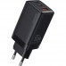 Зарядное устройство скоростное 3 выхода Usams US-CC180 triple GaN USB-A + 2*USB-C 65W 5A черное