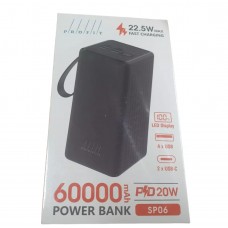 Портативный аккумулятор Profit SP06 60000mAh 22,5W+PD20W LED power bank black