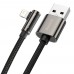 Кабель Baseus Legend Elbow USB - Lightning (1m) CALCS-A01 поворотный коннектор черный