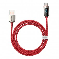 Кабель с дисплеем (экраном) BASEUS Display Fast Charging Cable USB - Type-C (CATSK-09) 5а 1м красный