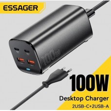 Зарядный адаптер - блок Essager ES-CD36 4 выхода 2C + 2U 100W черный