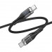 Кабель с дисплеем HOCO U115 Transparent Discovery Type-C to Type-C 1.2m 100W черный