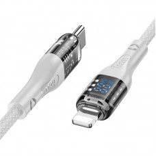 Кабель с дисплеем HOCO U115 Type-C to Lightning PD 20W 1.2 метра серый