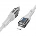 Кабель с дисплеем HOCO U115 Type-C to Lightning PD 20W 1.2 метра серый