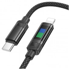 Кабель с индикатором HOCO U126 Type-C - Lightning PD 27W 1.2 метра черный
