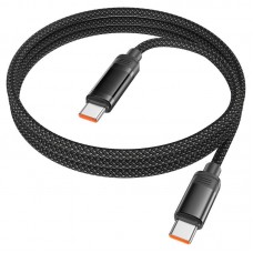 Кабель с индикатором заряда HOCO U126 Type-C to Type-C 5 ампер 100W 1.2 метра черный