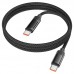 Кабель с индикатором заряда HOCO U126 Type-C to Type-C 5 ампер 100W 1.2 метра черный
