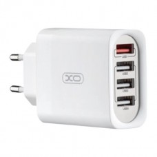 Зарядное устройство XO L100 4 USB порта выход 18W адаптер питания белый