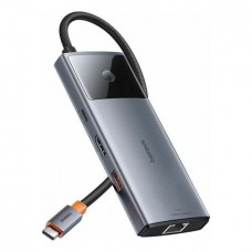 Хаб адаптер док станция Baseus 6-in-1 Metal Gleam Series II USB-C to HDMI + LAN (RJ-45) B00061802813-00