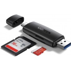 Кардридер - считыватель карт памяти Ugreen CM304 USB + Type-C  для microSD  + SD 3.0 (80191)