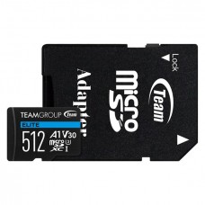 Карта памяти Team Elite microSDXC 512 GB (U3) V30 A1 + SD-адаптер TEAUSDX512GIV30A103