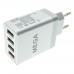 Адаптер зарядный - блок питания на 4 USB порта Mega 30w зарядное