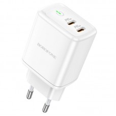 Зарядное устройство - адаптер 2 порта BOROFONE BN9 Reacher 2 Type-C 35W белый