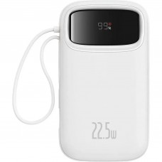 Павербанк - портативная батарея Baseus QPow2 10000mAh 22.5W Dual-Cable белая (P10055001222-B1)