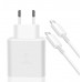 Зарядное устройство - комплект с кабелем Samsung 45W 1 выход USB-C PD белое (EP-TA845XWE)