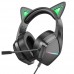 Наушники накладные Borofone Bo106 игровые с ушками и LED подсветкой elf cat