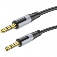 Кабель - адаптер BOROFONE BL19 - аудио шнур переходник Mini Jack 3.5 mm 1 метр черный