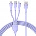 Кабель комбо тройной Baseus Flash Series Ⅱ One-for-three USB - Type-C Micro iPhone 100W 1.2m CASS030005