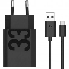 Зарядное устройство Motorola 33W комплект с кабелем USB-A to USB-C (MC-332L) черное