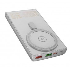 Портативный магсейф аккумулятор Hoco Q22 Taurus magnetic 10000 mah беспроводная батарея серая