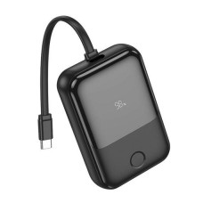 Внешний аккумулятор hoco q33 10000mAh PD 20W моб батарея со встроенным кабелем Type-C черная