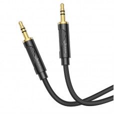 Кабель аудио Hoco UPA30 AUX 3.5mm to 3.5mm 1 метр папа - папа черный
