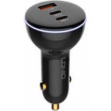 Зарядное устройство для авто Ldnio c102 160W 2 USB-С + 1 USB-A 3 port car charger адаптер быстрой зарядки