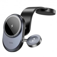 Беспроводное зарядное + Холдер Hoco HW28 Excelso 2-in-1 wireless fast charging car holder (center console)