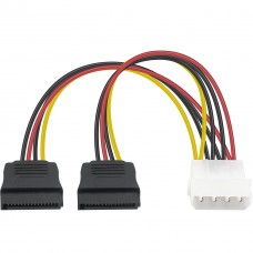 Кабель - делитель питания Molex - 2*Sata переходник адаптер 15см