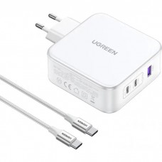 Зарядный комплект - блок и кабель 3 порта USB (2хUSB-C+USB-A) Ugreen CD289 140W Gan (UGR-15339)