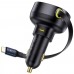 Разветвитель - удлинитель зарядное в авто Baseus Enjoyment Pro 60W (1USB-C) + выдвижной кабель Type-C