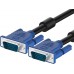 Кабель Gresso Vga 2m, модель V4002, male to male папа-папа, 2 феррита, черно-голубой, кулёк