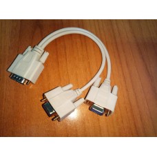 Переходник разветвитель V4006 Vga male to 2 Vga female - папа на 2 мамы