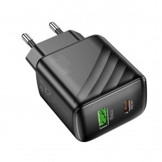 Блок питания Hoco CS25a 25W зарядное устройство - адаптер 2 порта USB-C + USB-A черный