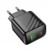 Блок питания Hoco CS25a 25W зарядное устройство - адаптер 2 порта USB-C + USB-A черный