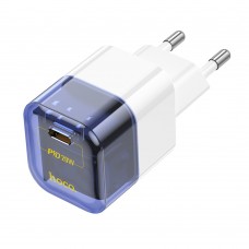 Блок питания Hoco C125a 25W зарядное устройство - адаптер 1 USB-C прозрачно синий