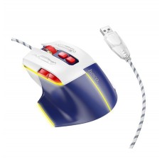 Компьютерная мышь HOCO GM31 Overlord luminous gaming wired mouse Бело-синяя