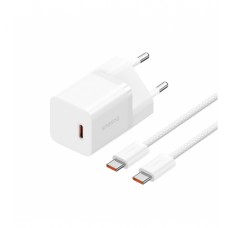 Сетевое зарядное устройство Baseus GaN5 Fast Charger(mini) 1C 30W EU Cable Type-C to Type-C 1m P10110902213-00