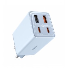 Сетевое зарядное устройство Baseus GaN6 Pro Fast 2C+2U 65W Cable Type-C to Type-C 1м P10162701313-00 Голубое