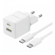 Быстрое зарядное с кабелем Baseus Palm Fast Charger C+U 30W + Cable Type-C to Type-C P1011160A213-01 Белое