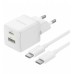 Быстрое зарядное с кабелем Baseus Palm Fast Charger C+U 30W + Cable Type-C to Type-C P1011160A213-01 Белое