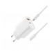 Сетевое зарядное устройство XO L116 PD30W/QC18W (1USB-C+1USB-A) с кабелем Lightning Белое