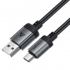 Кабель скоростной усиленный Acefast C20-04 USB to Type-C 5A 1.2m нейлоновая оплетка черный
