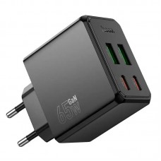 Зарядное устройство - блок на 4 выхода (порта USB) - Hoco CS19A 2*USB-C + 2*USB 65W черное