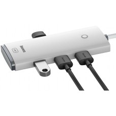 Хаб конвертер разветвитель Baseus Lite Series 4-in-1 USB-A to 4*USB 3.0 белый 25cm WKQX030002